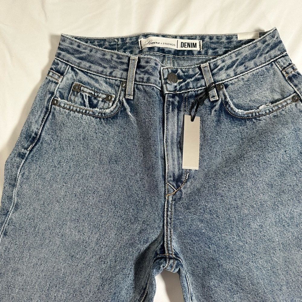 NWT Lovers + Friends Denim Women’s Crop Denim Blue Jeans - Size 25 - Picture 4 of 9